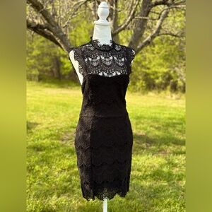 Free People Intimately Black Lace Bodycon Mini‎ Dress LBD Size Small NWT